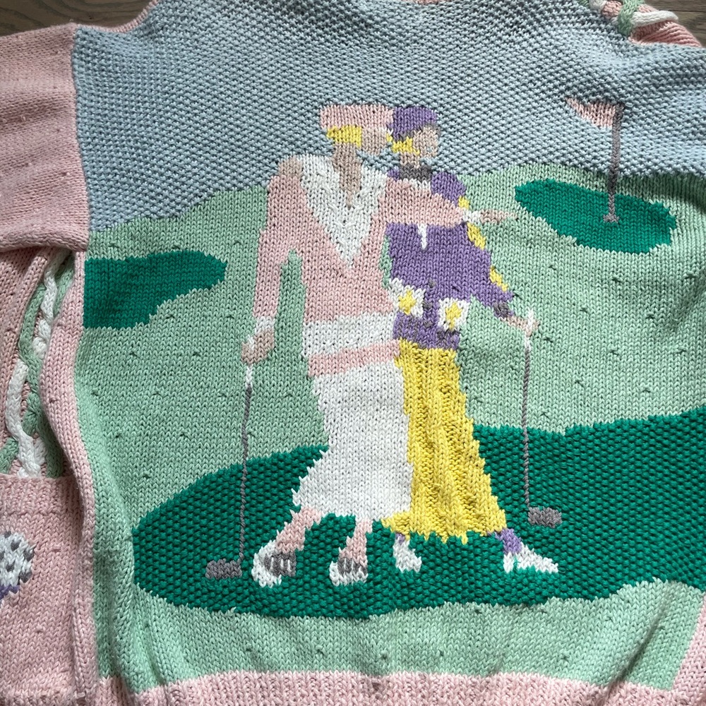 Hand made in HK golf cardigan